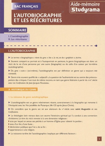 L'autobiographie et les réécritures