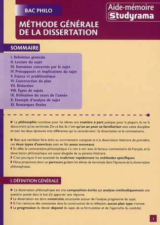 Méthode générale de la dissertation