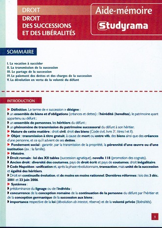 Droit des successions et des libéralités