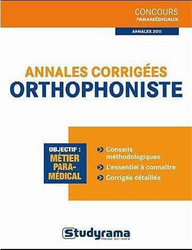 Annales corrigées orthophoniste