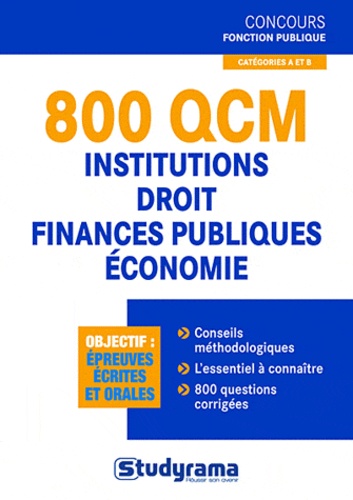 800 QCM institutions, droit, finances publiques, économie