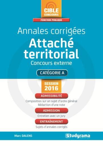 Annales corrigées attaché territorial. Concours externe
