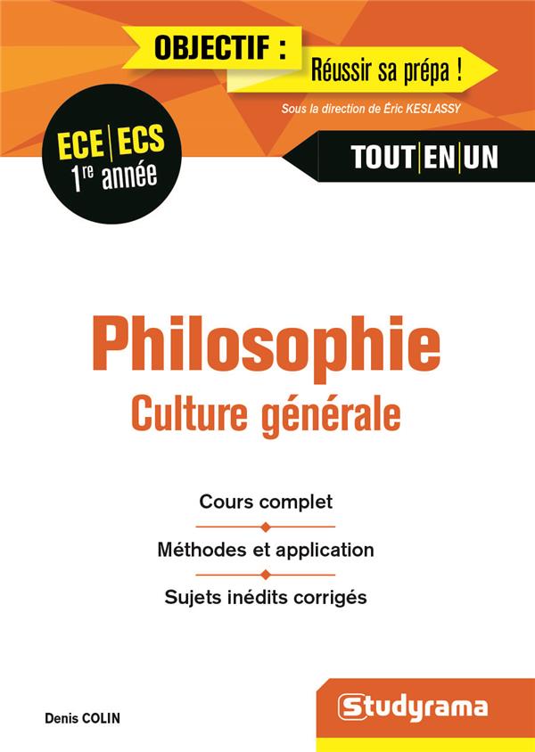 Philosophie, culture générale 1re année ECE/ECS
