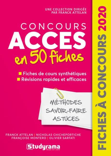 Concours Accès en 50 fiches. Edition 2020