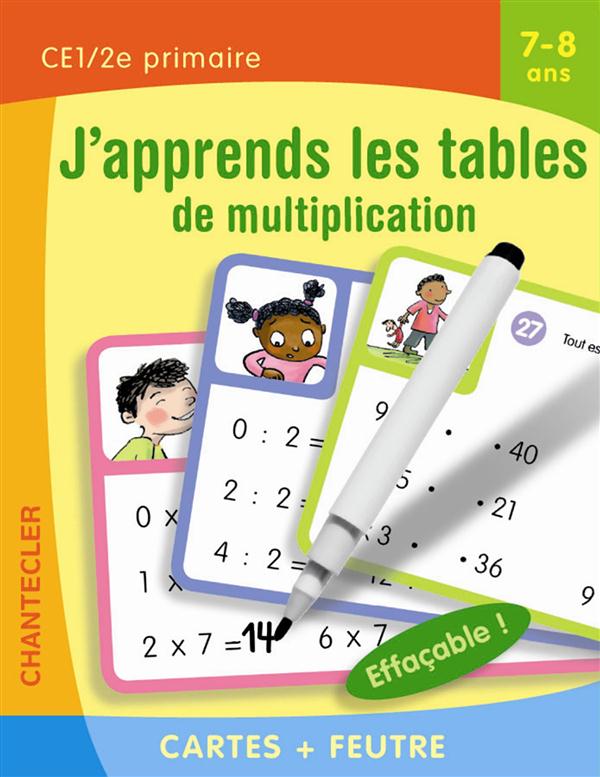 J'apprends les tables de multiplication. 7-8 ans. Cartes feutre