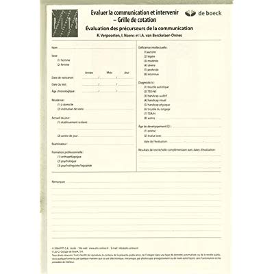 Evaluer la communication et intervenir. Grille de cotation