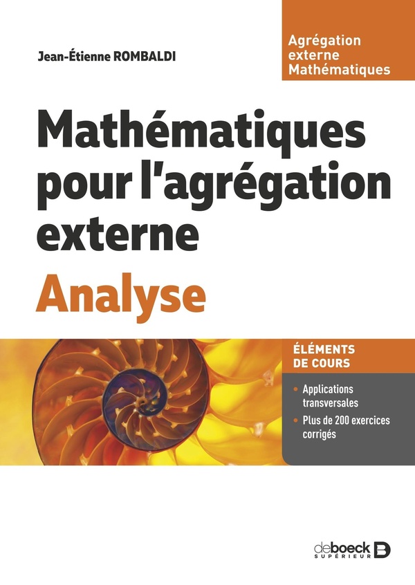 Mathématiques pour l’agrégation externe. Analyse, Edition 2024