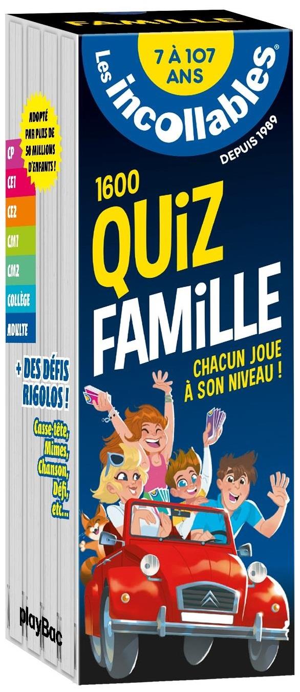Les incollables 1600 quiz famille. 5 thématiques du CP au collège