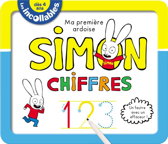 Ma première ardoise Simon Chiffres. Inclus un feutre avec un effaceur !