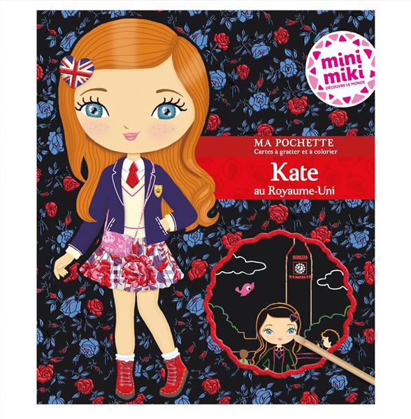 Kate au Royaume-Uni. Ma pochette cartes à gratter et à colorier, avec 5 cartes à gratter scintillant