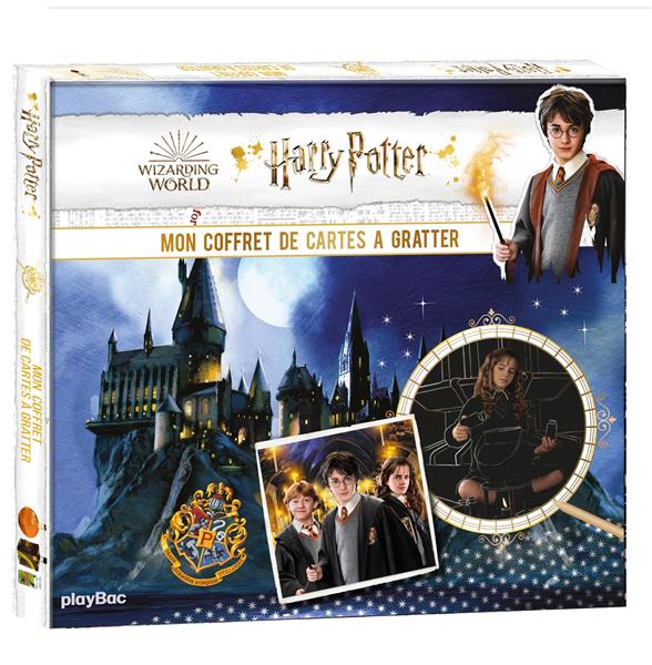Mon coffret de cartes à gratter et à colorier Harry Potter. Avec 7 cartes à gratter, 1 pique en bois