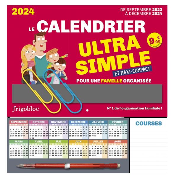 Frigobloc le calendrier ultra simple et maxi-compact pour une famille organisée. Edition 2023-2024