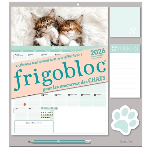 Frigobloc pour les amoureux des Chats . De septembre 2025 à décembre 2026, Edition 2025-2026