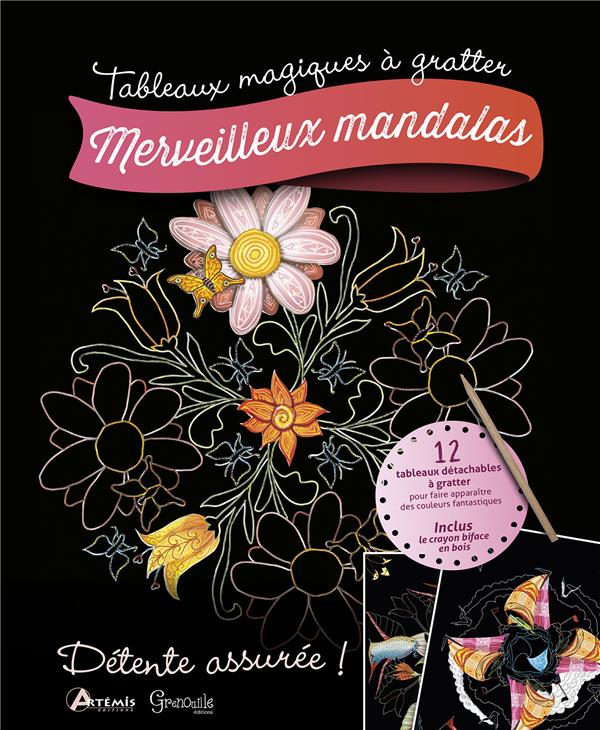 Merveilleux mandalas. 12 tabeaux détachables à gratter, inclus le crayon biface en bois