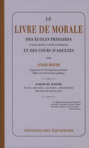 Le livre de morale des écoles primaires et des cours d'adultes. Partie du maître : plans, résumés, l