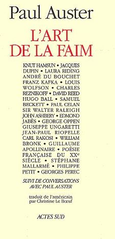 L'art de la faim suivi de Conversations avec Paul Auster