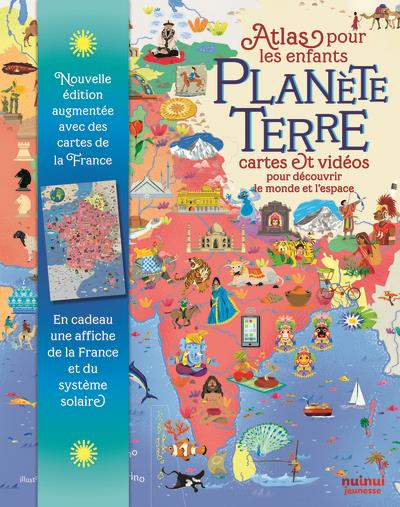 Planète Terre. Atlas pour les enfants, cartes et vidéos pour découvrir l'espace et le monde. Avec un