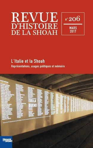 Revue d'histoire de la Shoah N° 206, mars 2017 : L'Italie et la Shoah. Représentations, usages polit