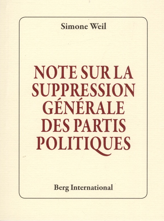 Note sur la suppression générale des partis politiques