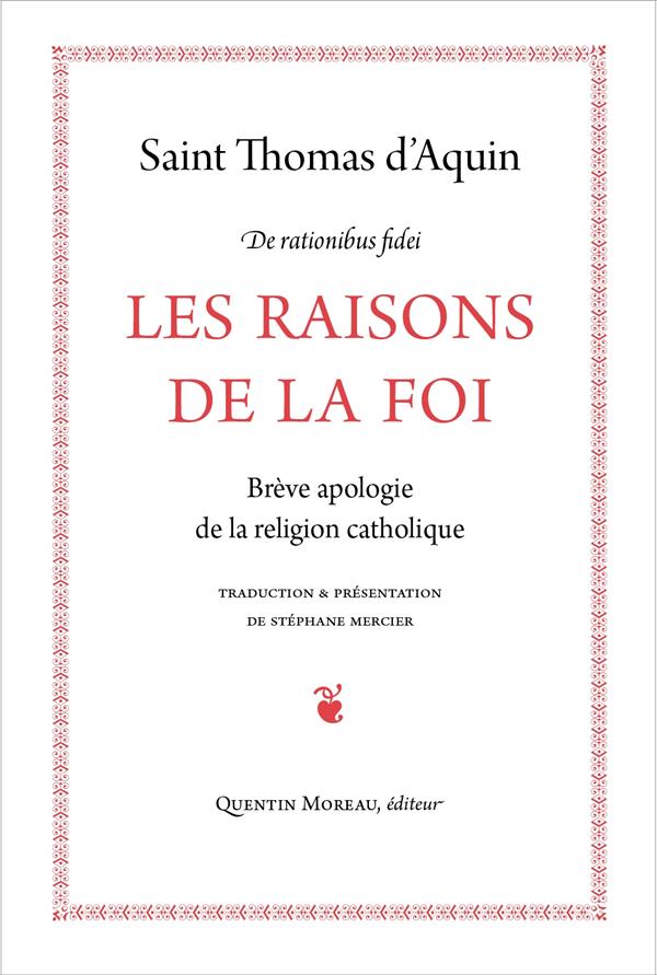Les raisons de la foi. Suivi de la Lettre à dom Bernard, abbé du Mont-Cassin, Edition bilingue franç