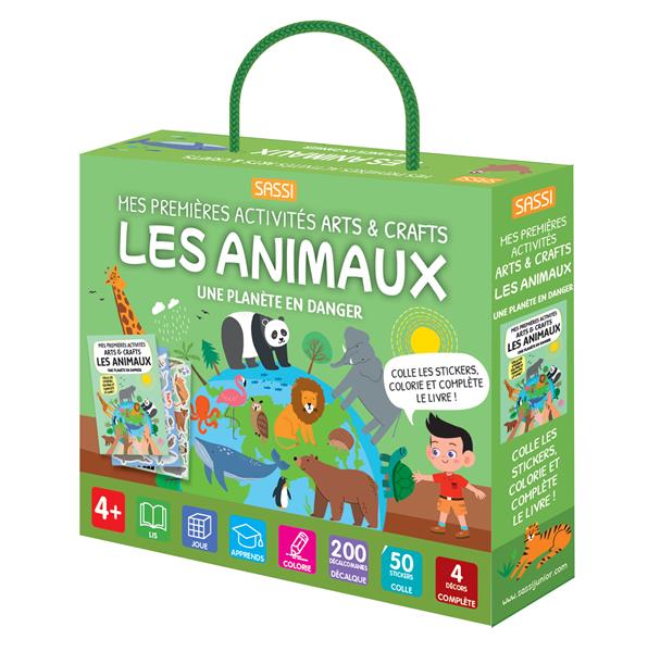 Les animaux, une planète en danger. Coffret avec 1 stylo spécial décalquage, 4 décors à compléter, 5