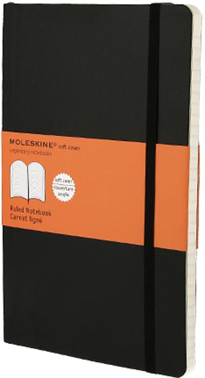 Carnet ligné - Couverture souple noir - Moyen