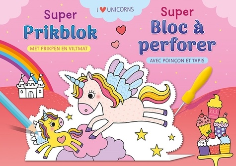 Super bloc à perforer Licornes. I love unicorns