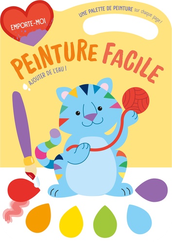 Peinture facile Chat. Avec une palette de peinture sur chaque page et 1 pinceau
