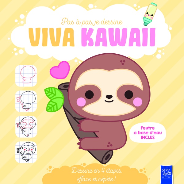 Le paresseux. Viva Kawaii. Avec 1 feutre