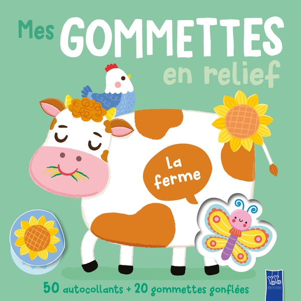 La ferme. 50 autocollants 20 gommettes gonflées