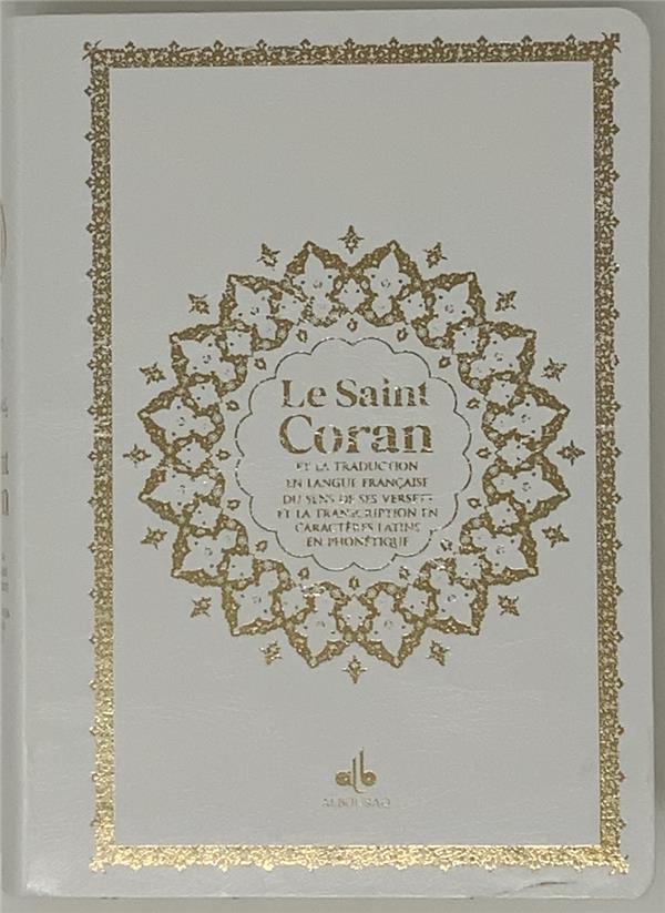 Saint Coran édition bilingue français-arabe. Cartonné (14 x 19 cm) - Blanc - Dorure des pages.