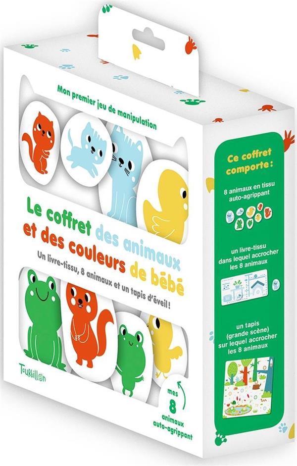 Le coffret des animaux et des couleurs de bébé. Un livre-tissu avec 8 animaux et un tapis d'éveil