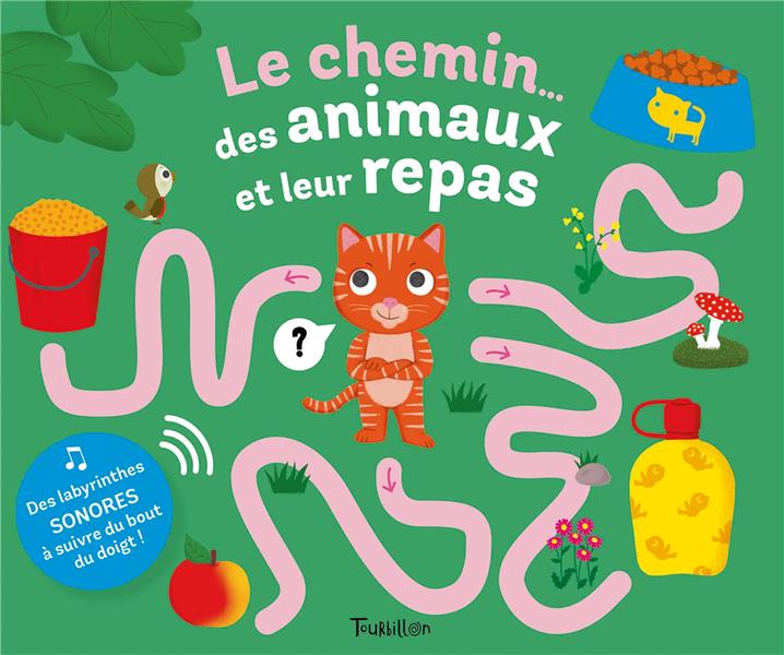 Le chemin... des animaux et leur repas. Des labyrinthes sonores à suivre du bout du doigt !