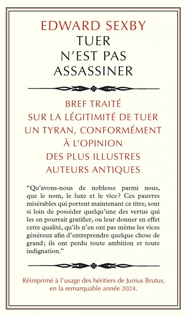 Tuer n'est pas assassiner