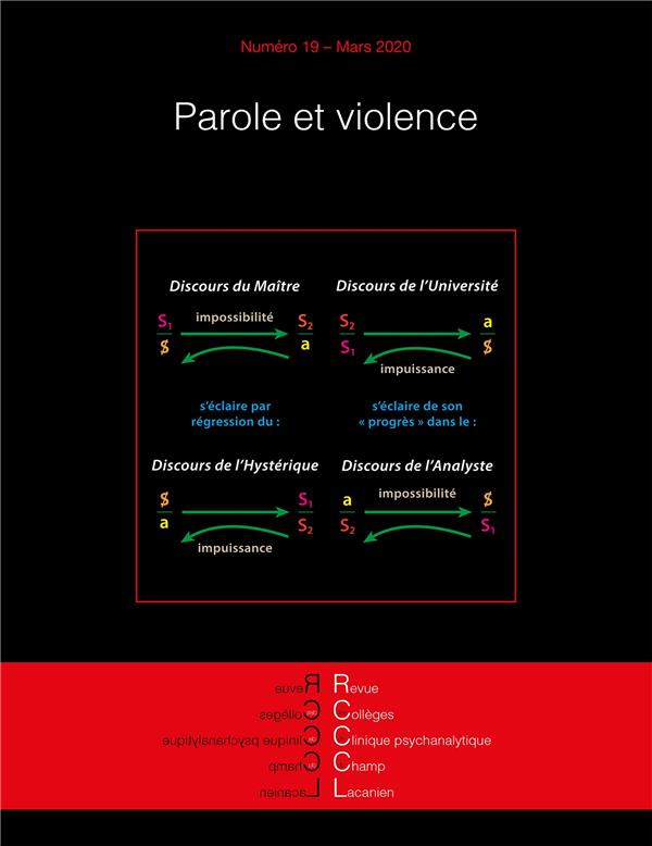 Revue des Collèges de Clinique psychanalytique du Champ lacanien N° 19, mars 2020 : Parole et violen