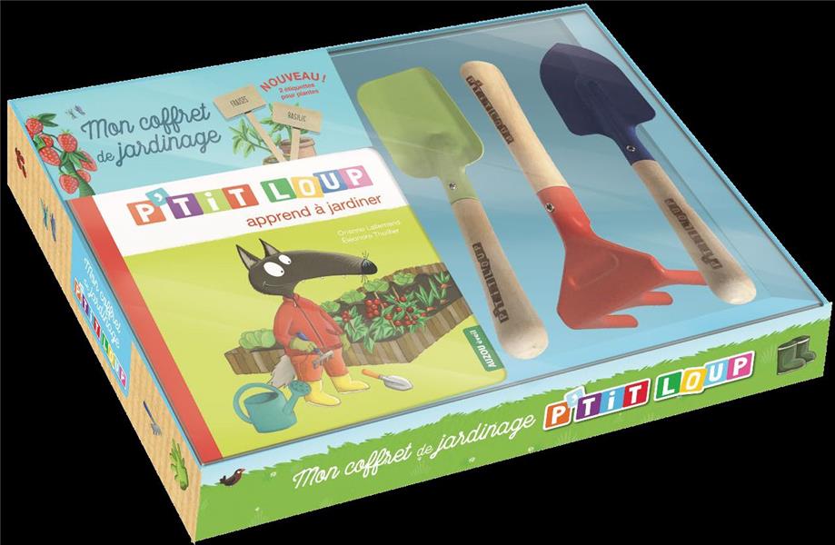 Mon coffret de jardinage P'tit loup. Le livre P'tit loup apprend à jardiner avec 1 pelle, 1 râteau,
