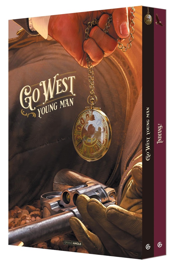 Go West Young Man ; Indians ! L'ombre noire de l'homme blanc. Coffret en 2 volumes avec 2 ex-libris