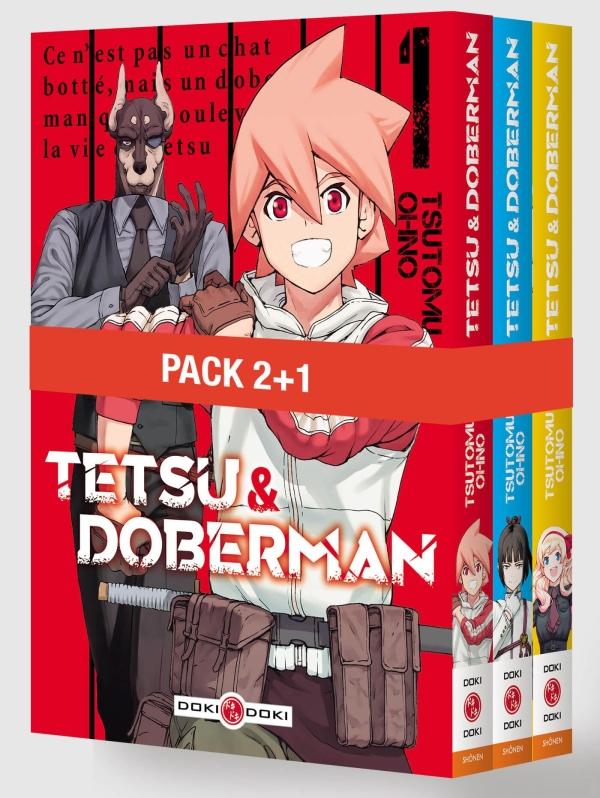 Tetsu & Doberman : Pack en 3 volumes : Tomes 1 à 3. Dont 1 tome offert