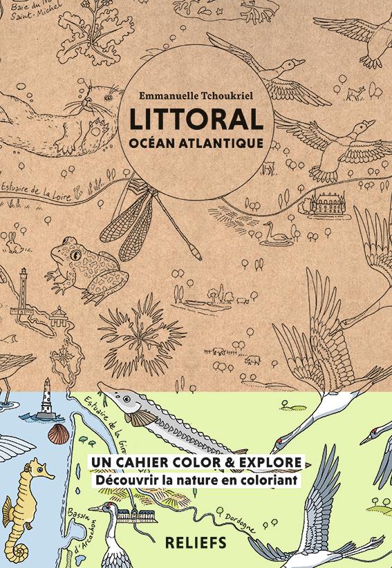Littoral océan Atlantique. Cahier à colorier, Edition bilingue français-anglais
