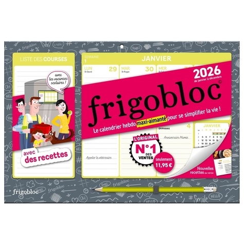 Frigobloc avec des recettes. Avec 1 crayon, Edition 2026