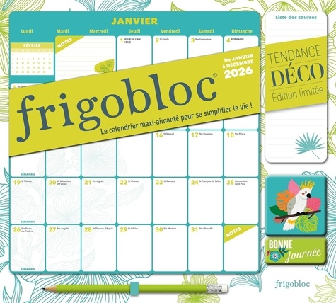 Frigobloc Mensuel tendance déco. Edition 2026