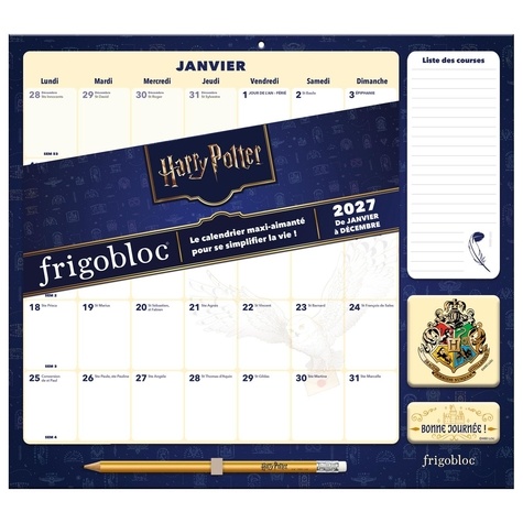 Frigobloc Harry Potter. Le calendrier maxi-aimanté pour se simplifier la vie ! De janvier à décembre