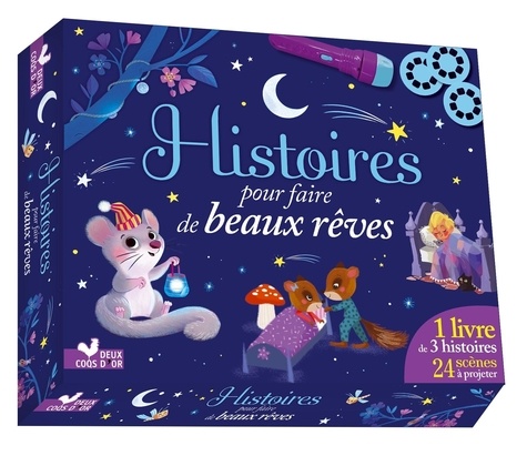 Histoires pour faire de beaux rêves. Avec 1 livre de 3 histoires et 24 scènes à projeter