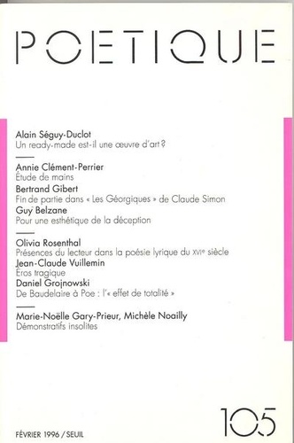 Poétique N° 105
