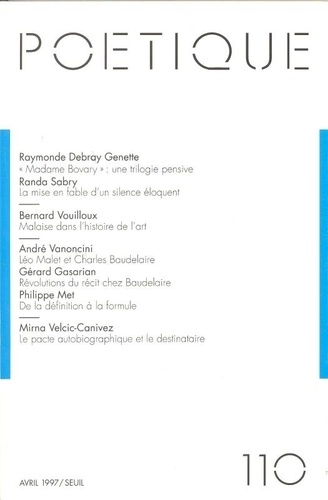 Poétique N° 110