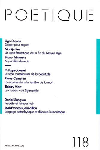 Poétique N° 118 / 1999-4