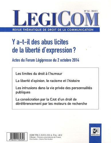 Legicom/5420151/Y a-t-il des abus licites de la liberté d'expression ?