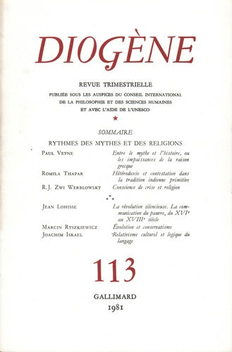 Diogène/113/Rythmes des mythes et des religions