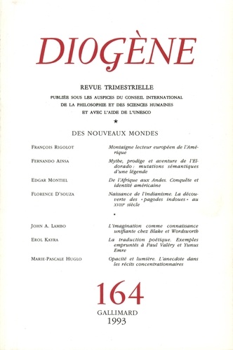 Diogène/164/Des nouveaux mondes