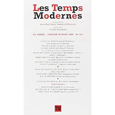 LES TEMPS MODERNES NÂ° 597 JANVIER 1998